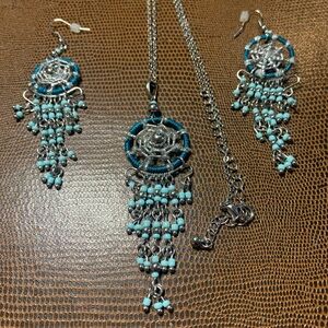 Elegant Silver and Blue Jewelry Set